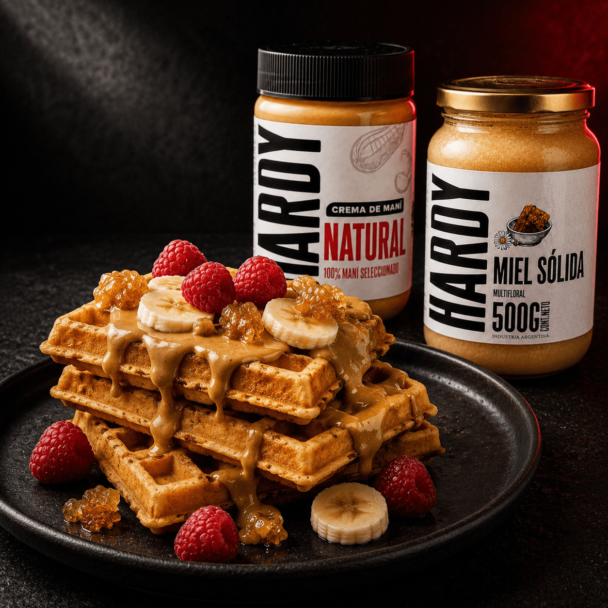 Waffles de maní