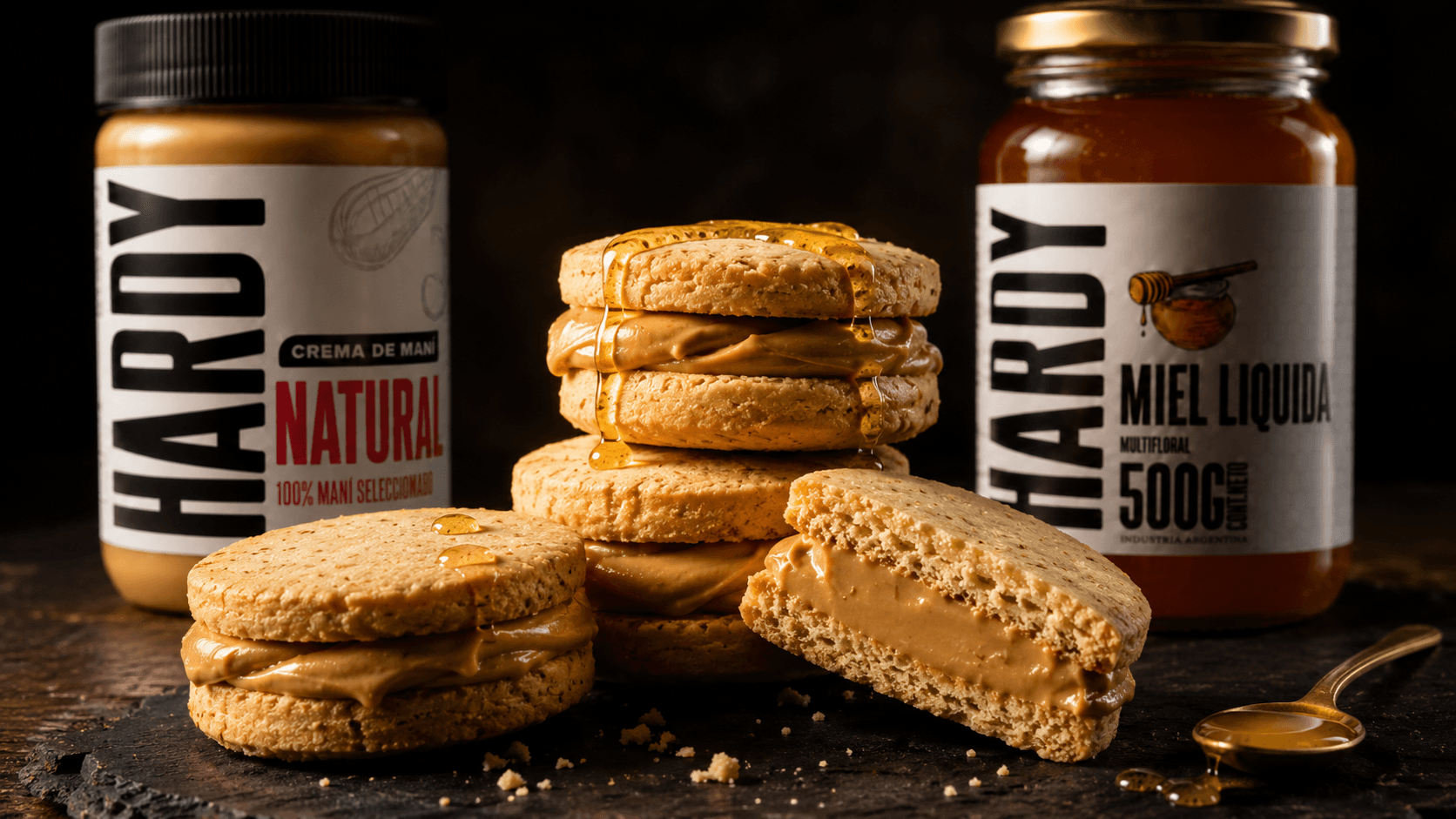 Alfajores de maní sin azúcar